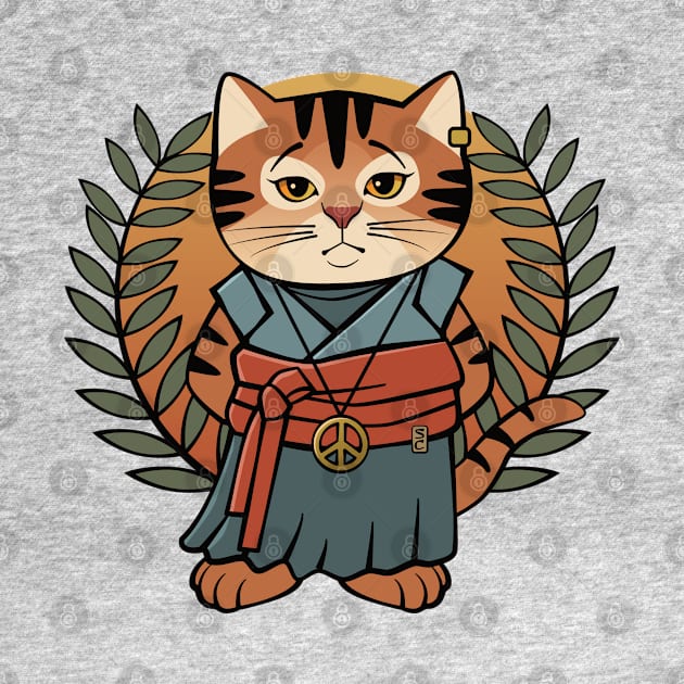 Peace Cat Samurai by Sue Cervenka